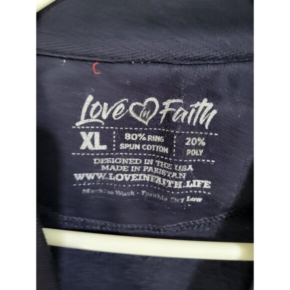 LOVE IN FAITH Women's XL Navy Sweatshirt Fruit of the Spirit Galations 5:22 - Picture 2 of 6
